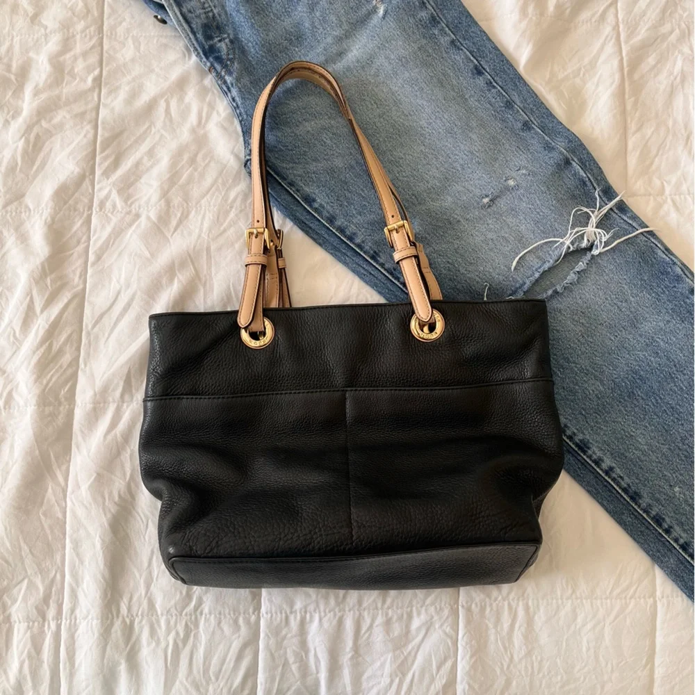 Michael Kors‎ Black Shoulder Tote Leather Bag/purse - Picture 2 of 6